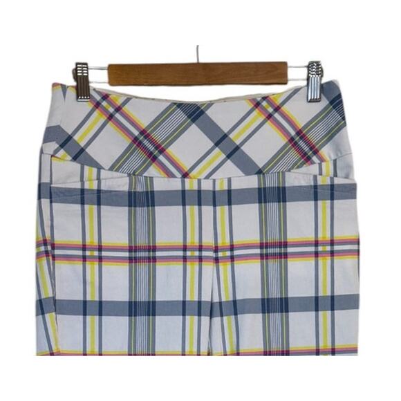 Swing Golf Control Ankle Pant Women 8 White Neon Plaid Stretch Outdoor Masters - Picture 3 of 11